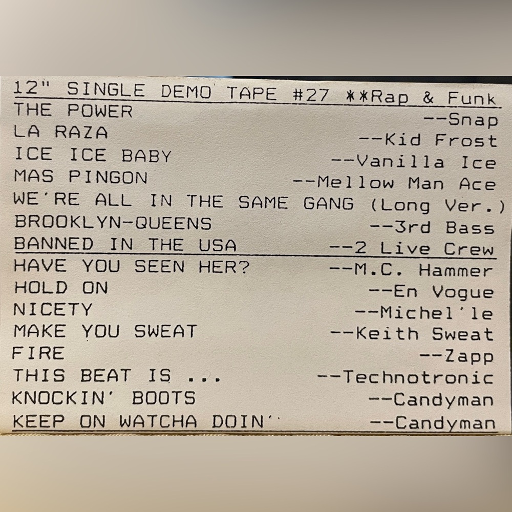 12" SINGLE DEMO TAPE #27 by RAP & FUNK (CASSETTE, 1990)